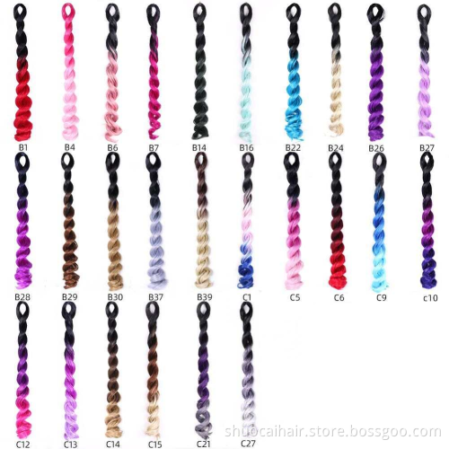 613 Loose Deep Curl Wave Crochet Braid Hair 20" 100g Synthetic Twist Hair Bulk Blue Purple Pink Braiding Hair extensions